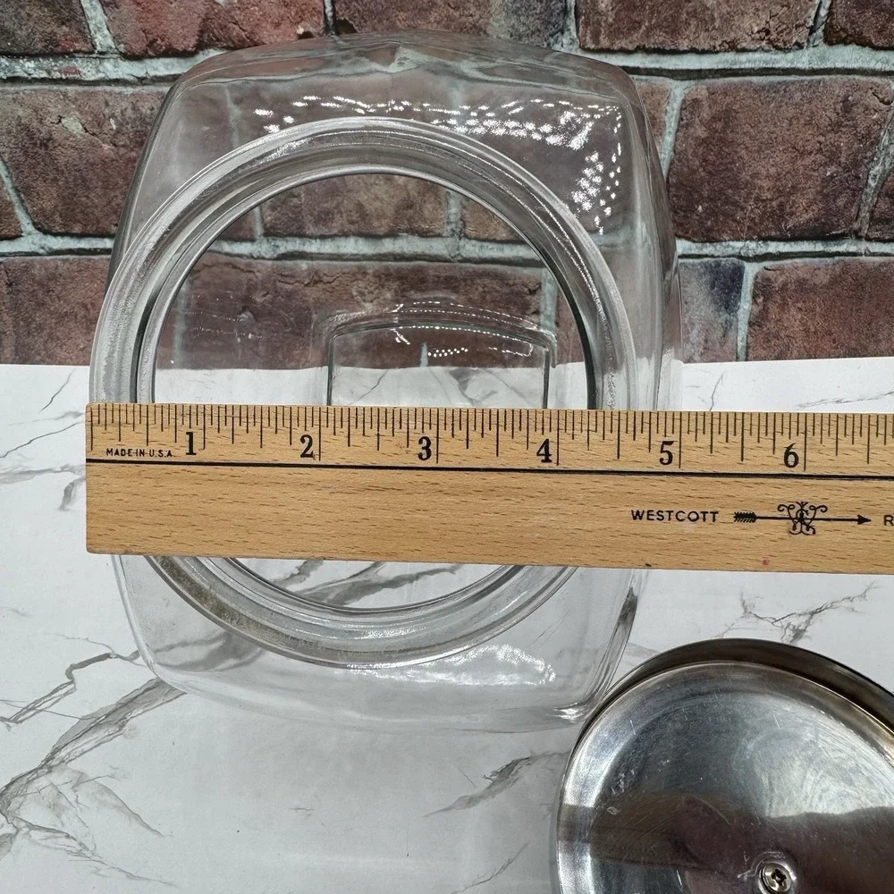Vintage‎ Glass Penny Candy Slant Counter Jar General Store Jar 1 Gallon Canister
